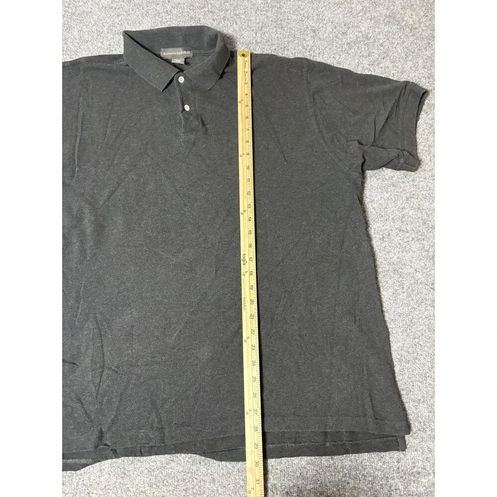 Banana Republic Polo Shirt Mens 2XL Black 100% Cotton Knit Short Sleeve Casual